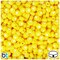 BeadTin Yellow Opaque 7mm Coin Plastic Alpha Beads - White Hearts (250pcs)